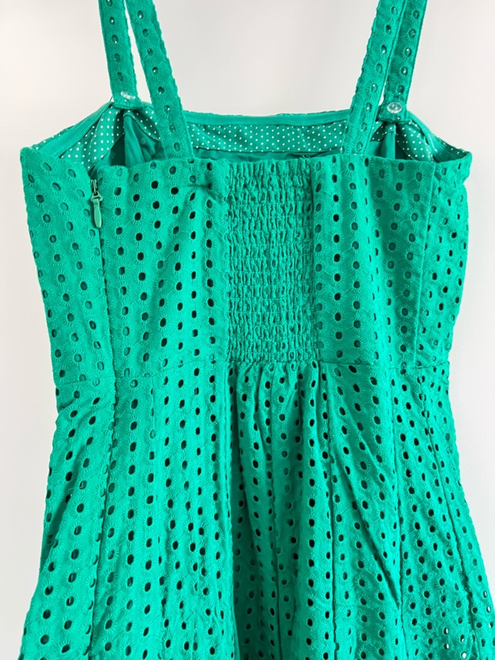 Anthropologie Emerald Green Eyelet Midi Dress - Picture 3 of 6